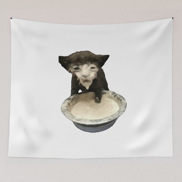 Item preview, Milk Face Cat Meme (Cursed Milk Cat) designed and sold by IcePools.