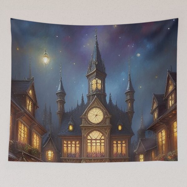 Item preview, Steampunk Garden Village at Night designed and sold by TheDarkWardrobe.
