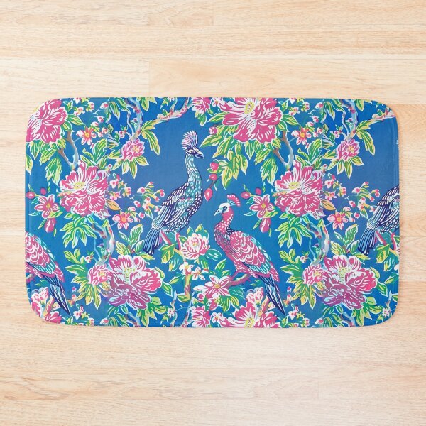 Item preview, Preppy chinoiserie pavos reales y peonías en azul aciano designed and sold by SophieClimaArt.