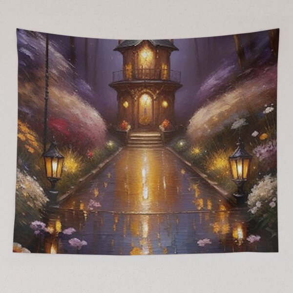 Item preview, Steampunk Garden Village at Night designed and sold by TheDarkWardrobe.