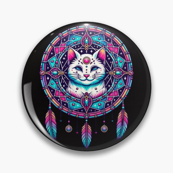 Item preview, Celestial cat in dream catcher designed and sold by BritishDelights.