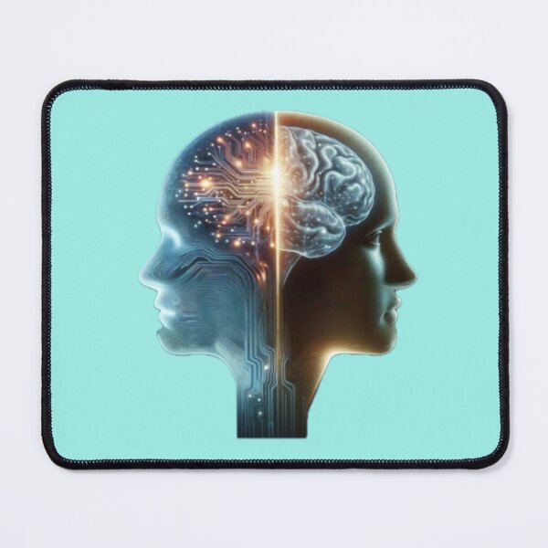 Item preview, AI vs. HI book cover/marketing design - heads only designed and sold by Dr. Gabriella Korosi.