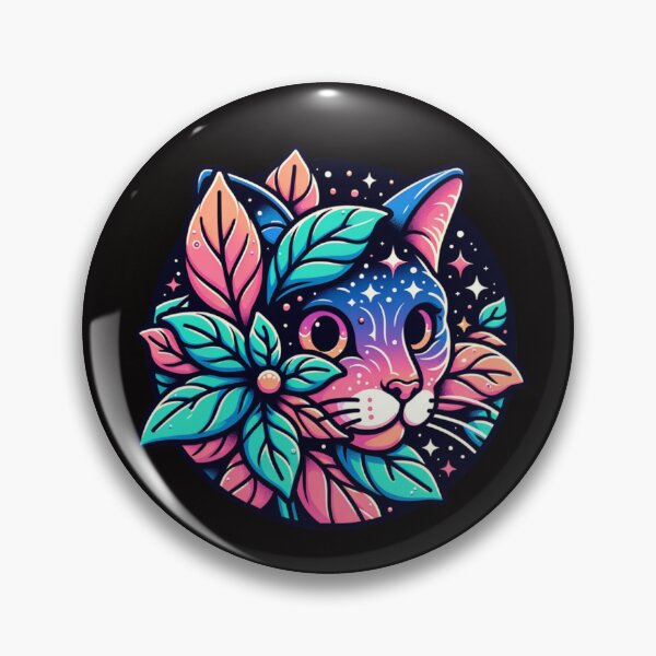 Item preview, Celestial cat peaking through the leaves of a house plant designed and sold by BigfeetLittlepaws.