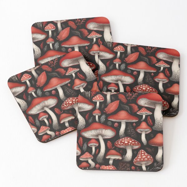 Item preview, Enchanting Red Mushroom Patterns: Nature-Inspired Delights for Your Space designed and sold by AYACHI90.