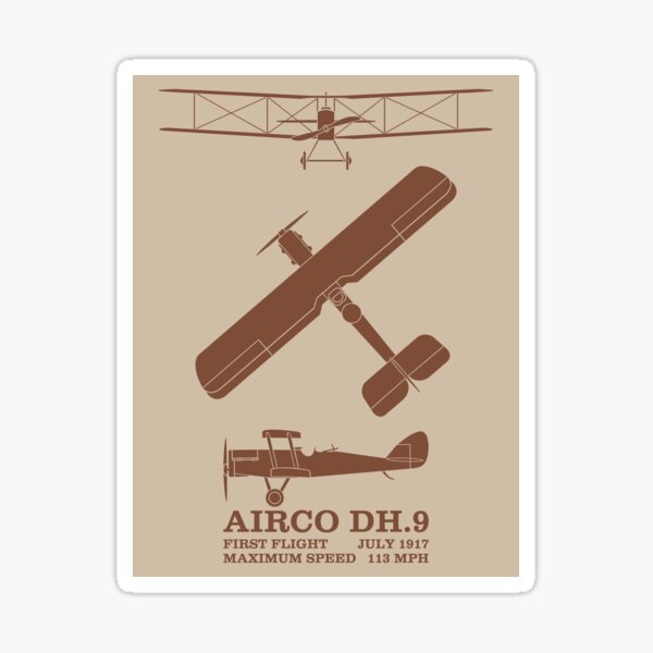 Item preview, Airco DH.9 British WW1 Biplane Bomber Silhouettes Infographic Diagrams designed and sold by MilitaryMart.