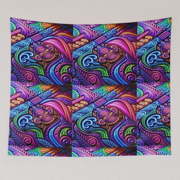 Item preview, Vivid Tribal Tapestry Art designed and sold by CultDigHoriz.