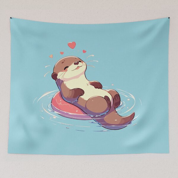 Item preview, Kawaii Anime Love Otter Bath  designed and sold by TomFrontierArt.