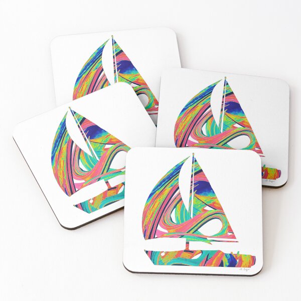 Item preview, Modern Colorful Sailboat Beachy Art 2 designed and sold by Sharon Cummings Art.