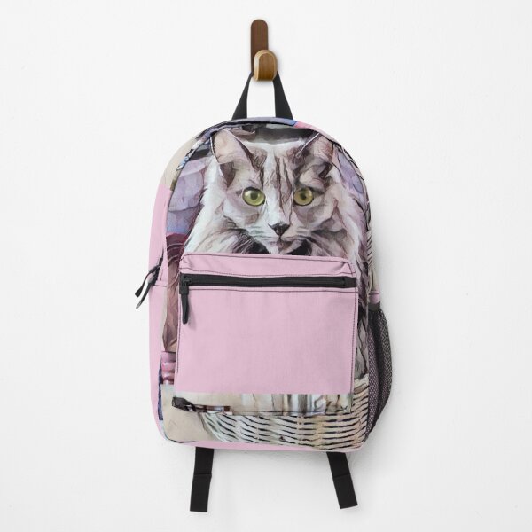 Item preview, Grey Green Eyed Cat In Basket designed and sold by PandLcreations.