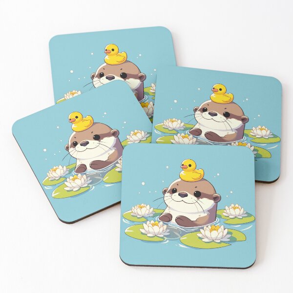 Item preview, Kawaii Anime Otter Bath With Rubber Bath Duck designed and sold by TomFrontierArt.