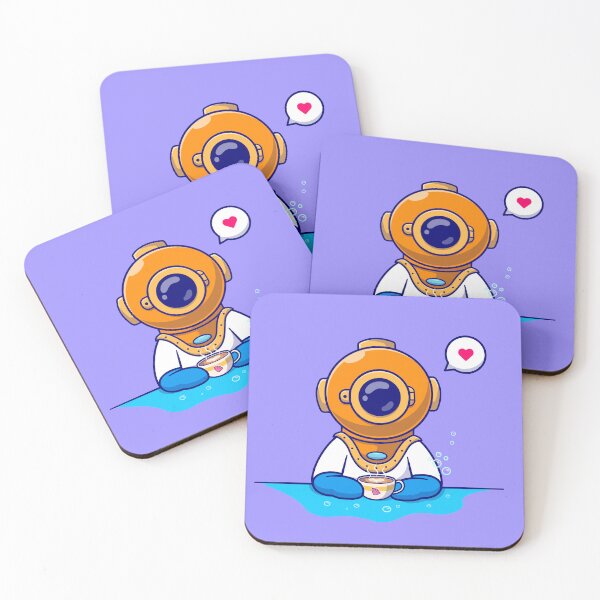 Item preview, "Dive into Brew: Cute Diver with Coffee" designed and sold by hjian8219.