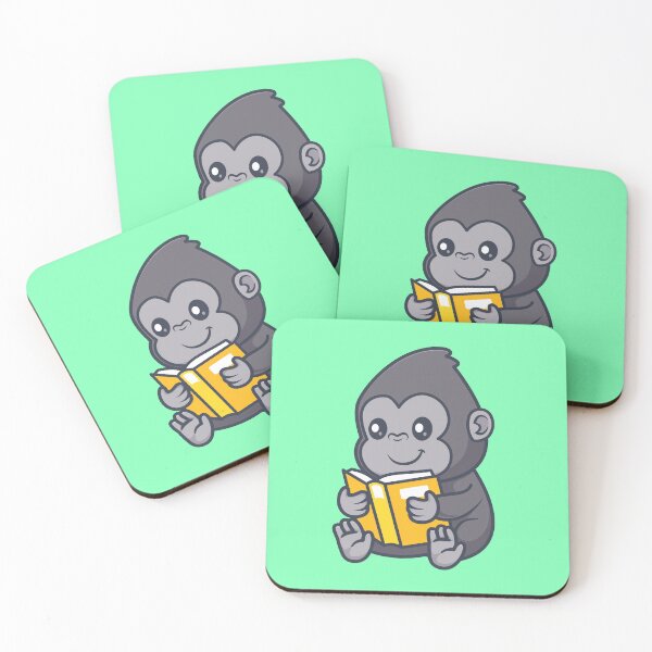 Item preview, Literary Gorilla: Cute Gorilla Reading Book designed and sold by hjian8219.