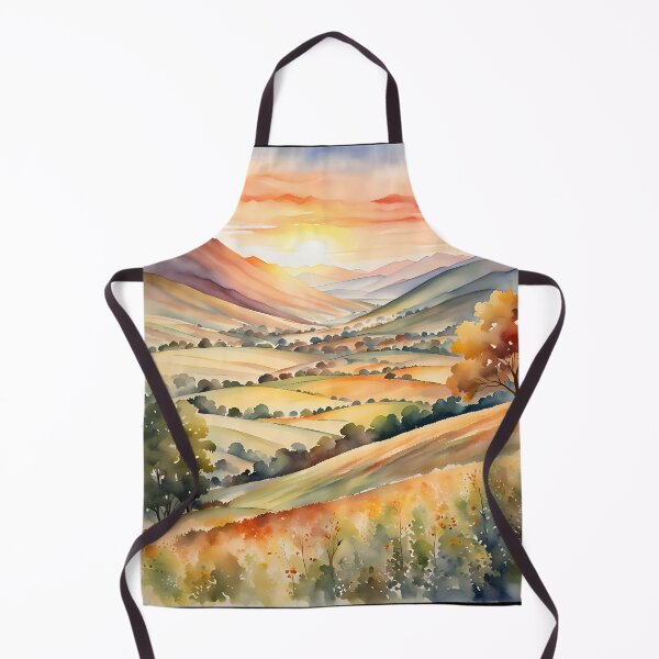 Item preview, Tranquil Valley Sunset - Watercolor Landscape - Art Print - Home Decor designed and sold by 5lav.