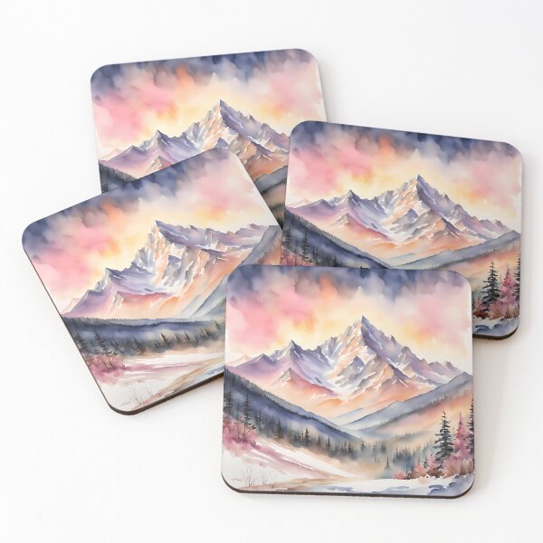 Item preview, Majestic Mountain Sunrise - Watercolor Landscape - Art Print - Home Decor designed and sold by 5lav.