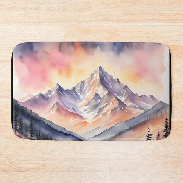 Item preview, Majestic Mountain Sunrise - Watercolor Landscape - Art Print - Home Decor designed and sold by 5lav.