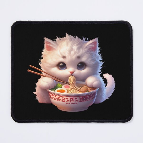 Item preview, Kawaii Kitten Eating Ramen 7 designed and sold by Totally4Ryo.