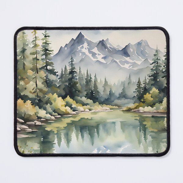 Item preview, Tranquil Mountain Lake - Watercolor Landscape - Art Print - Home Decor designed and sold by 5lav.