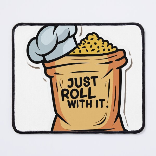 Item preview, Just Roll With It Chef Flour Bag Cartoon designed and sold by NiftyWrx.