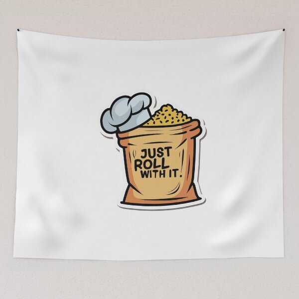 Item preview, Just Roll With It Chef Flour Bag Cartoon designed and sold by NiftyWrx.