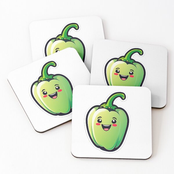 Item preview, Vibrant Veggie Grin: Cheerful Smiling Chibi Green Pepper designed and sold by Alansil.