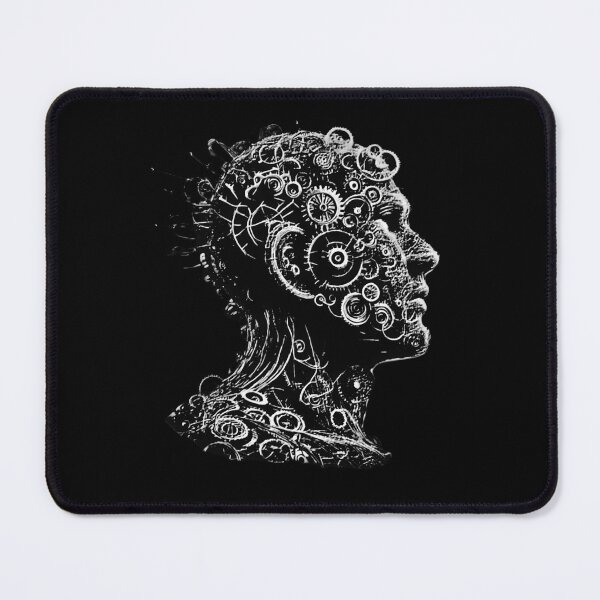 Item preview, White on black Industrial head - Engraved metal illustrations collection by Red Siri0 designed and sold by Red Siri0 Art.