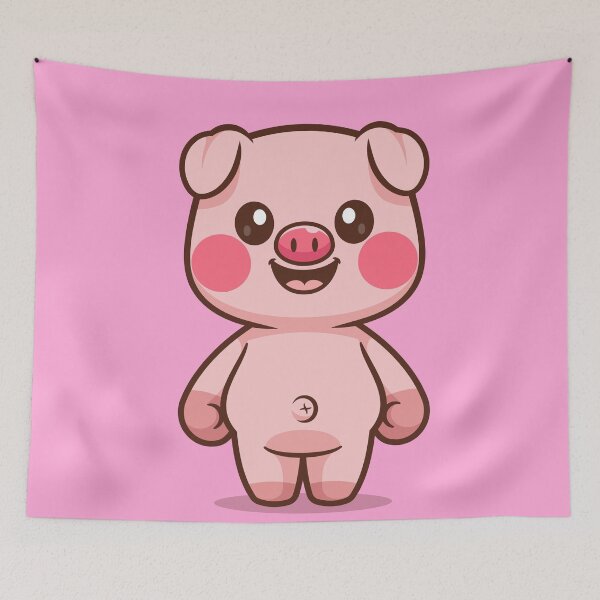 Item preview, Piglet Pizzazz: Cute Standing Pig Cartoon designed and sold by hjian8219.