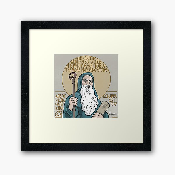 Vista previa del artículo con la obra «Columba (521-597), abad de Iona y misionero en los escoceses», diseñado y vendido por LansingCreative.