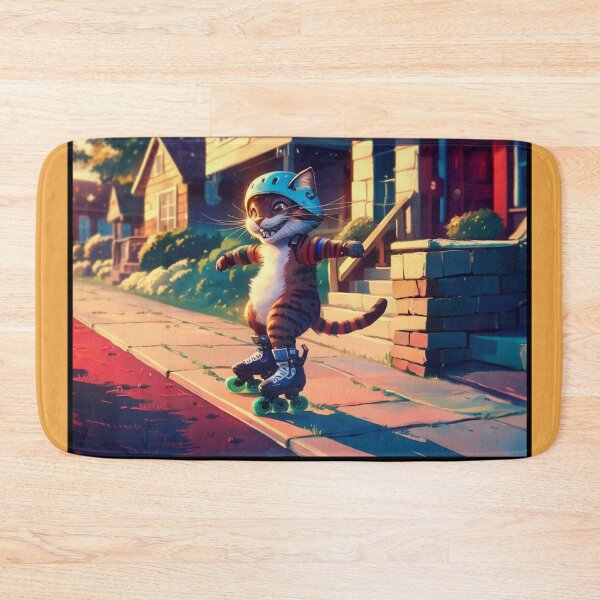 Item preview, Cat rollerblading in the Neighborhood designed and sold by RWCarpenter.