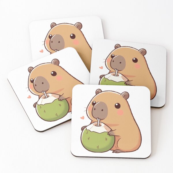 Item preview, Capybara Drinking Coconut Water designed and sold by LemuellTrends.