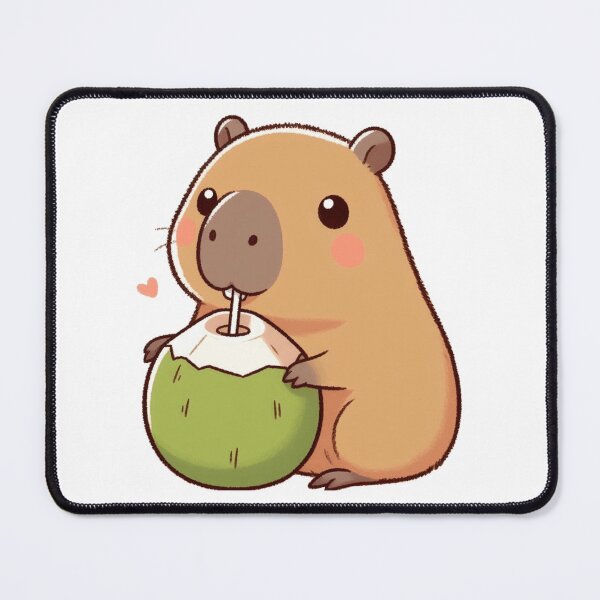 Item preview, Capybara Drinking Coconut Water designed and sold by LemuellTrends.