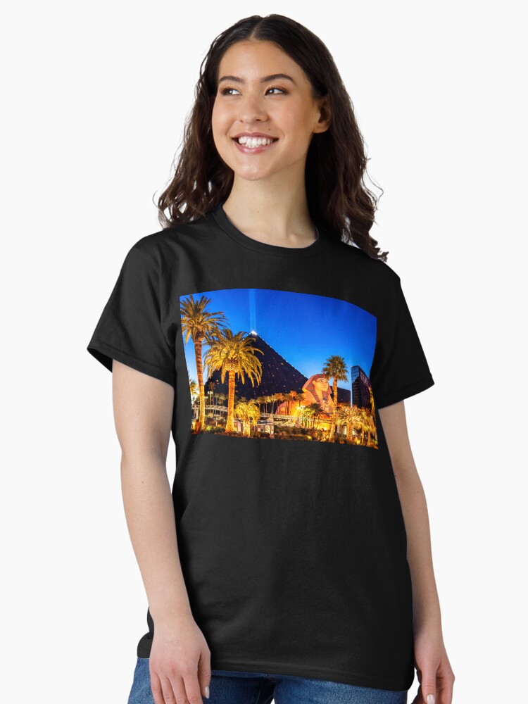 Thumbnail 2 of 7, Classic T-Shirt, Luxor Pyramid and Sphinx Of Giza, Las Vegas designed and sold by travelways.