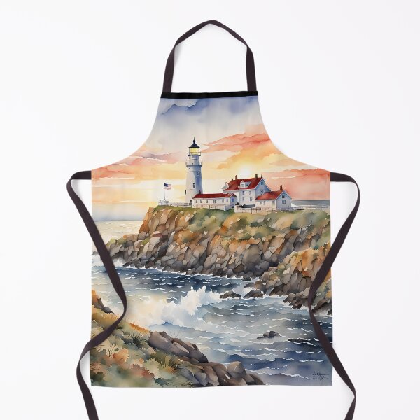 Item preview, Lighthouse Sunrise - Watercolor Landscape - Art Print - Home Decor designed and sold by 5lav.