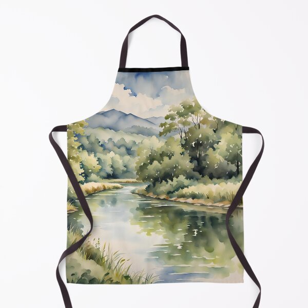 Item preview, Tranquil River Bend- Watercolor Landscape - Art Print - Home Decor designed and sold by 5lav.