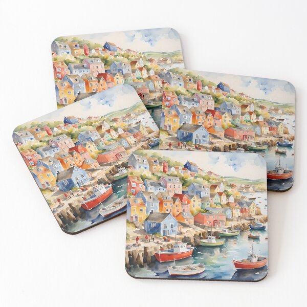Item preview, Coastal Charm - Watercolor Landscape - Art Print - Home Decor designed and sold by 5lav.