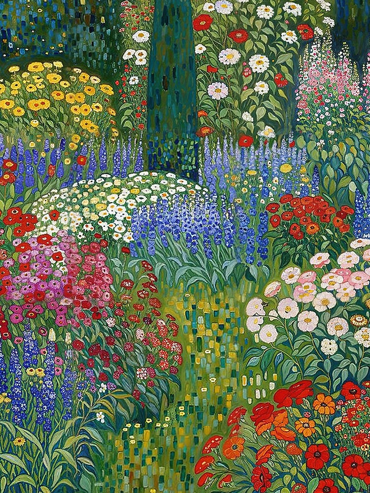 Aperçu 4 sur 4. Coque iPhone avec l'œuvre Jardin de fleurs Gustav Klimt créée et vendue par maniacfitness.