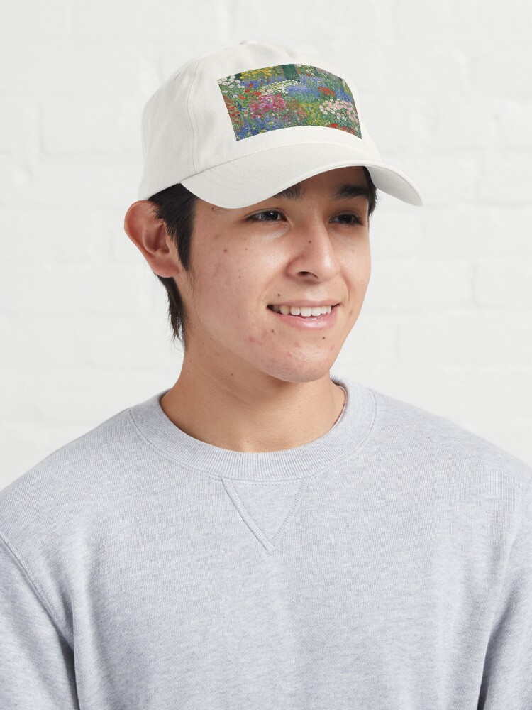 Aperçu 3 sur 7. Casquette avec l'œuvre Jardin de fleurs Gustav Klimt créée et vendue par maniacfitness.