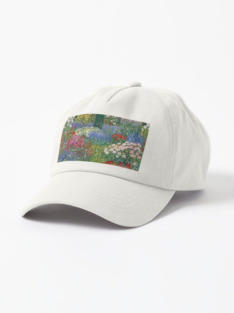 Aperçu 1 sur 7. Casquette avec l'œuvre Jardin de fleurs Gustav Klimt créée et vendue par maniacfitness.