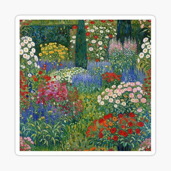 Aperçu de l'œuvre Jardin de fleurs Gustav Klimt créée et vendue par maniacfitness.
