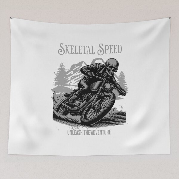 Item preview, Skeletal Biker Racing Through Wilderness Graphic designed and sold by IdeasDream.