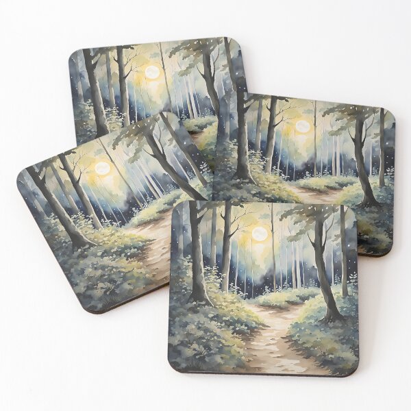 Item preview, Moonlit Forest Path - Watercolor Landscape - Art Print - Home Decor designed and sold by 5lav.