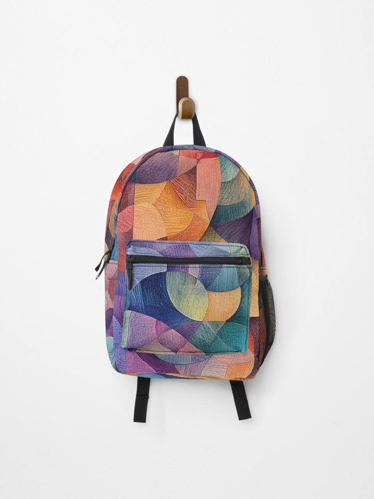 Thumbnail 1 of 3, Backpack, Colorful geometric abstract designed and sold by PMGDigital.