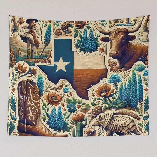 Item preview, Vintage Texas Folk Art:  Texan Tapestry designed and sold by stevepmp.