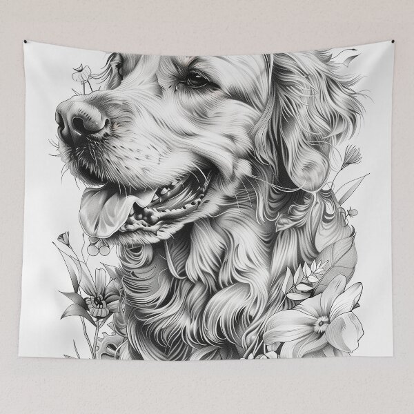 Item preview, Golden Retriever Motif designed and sold by SOCaptivating.