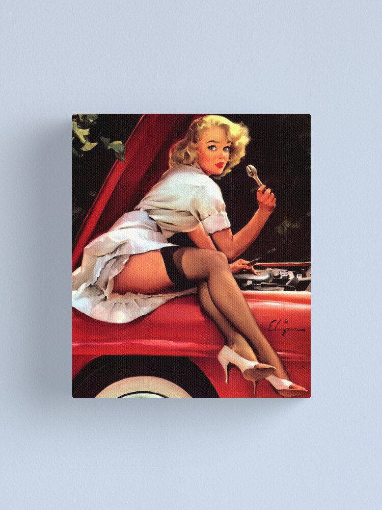 Original 1950s Pin Up Card Gil Elvgren Speedy Auto Wash Art And Collectibles Prints Lithographs 6615