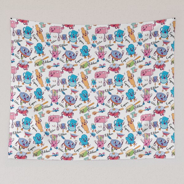 Item preview, Kitchen capers - Seamless pattern designed and sold by Fantacaroo Designs.