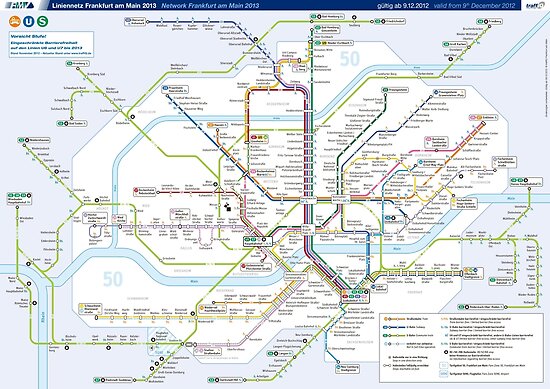 City map Frankfurt am Main metro