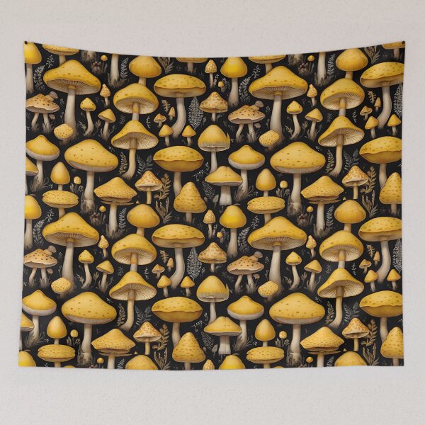 Item preview, Sunny Yellow Mushroom Patterns: Whimsical Nature-Inspired Designs designed and sold by AYACHI90.
