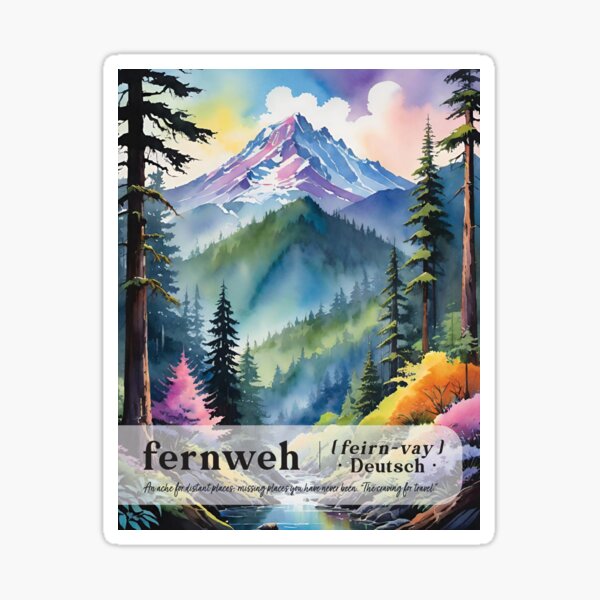 Artikel-Vorschau von Fernweh Deutsch Deutsch Eine Sehnsucht nach fernen Orten, vermissten Orten, an denen Sie noch nie waren, designt und verkauft von Sarcastic Narwhal.