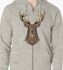Ornate Buck Zipped Hoodie