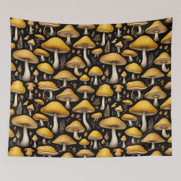 Item preview, Sunny Yellow Mushroom Patterns: Whimsical Nature-Inspired Designs designed and sold by AYACHI90.